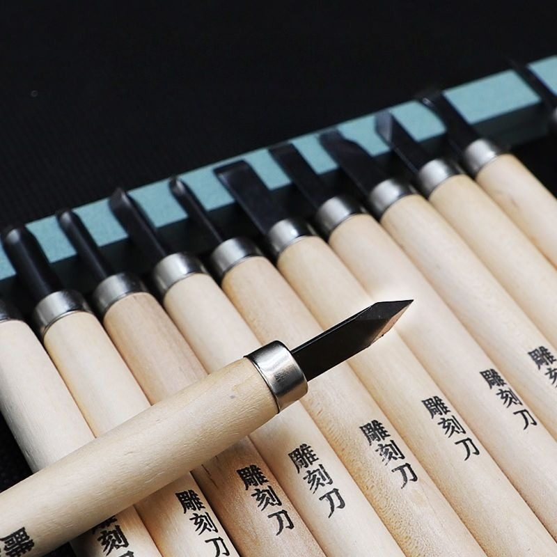 Wood Chisel Set - 彫刻ナイフセット木版ゴムスタンプ初心者DIYハンドクラフトツール学生木彫り彫刻刀キット