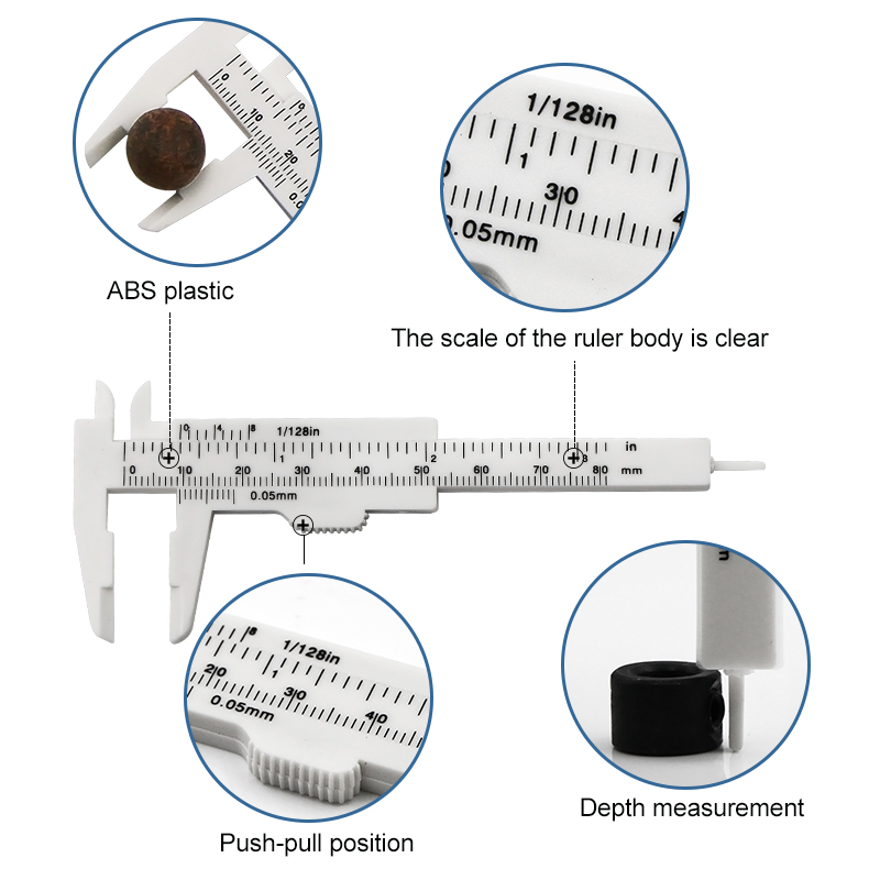 新しいミニプラスチックノギス、0-80mm測定ジュエリー測定 - Woodworking Workshop のレビューと価格