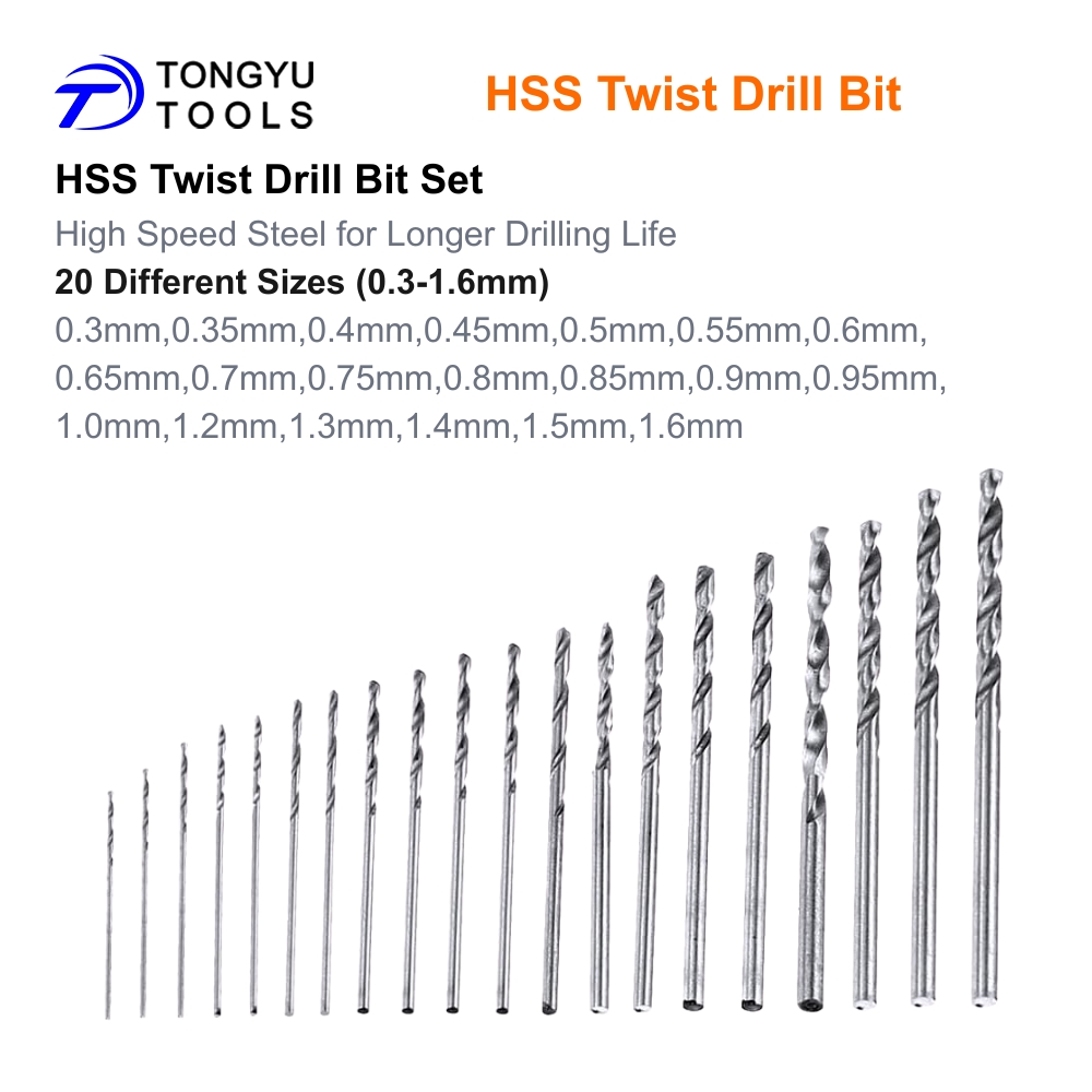 20個入りミニツイストドリルビットマイクロ0.3-1.6mm - Woodworking Resin のレビューと価格