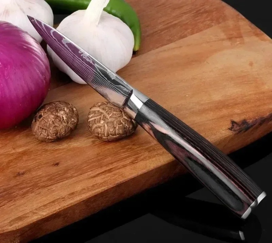 シェフ日本の包丁 7CR17 高炭素ステンレス鋼ダマスカス描 - Drawknife Blade のレビューと価格